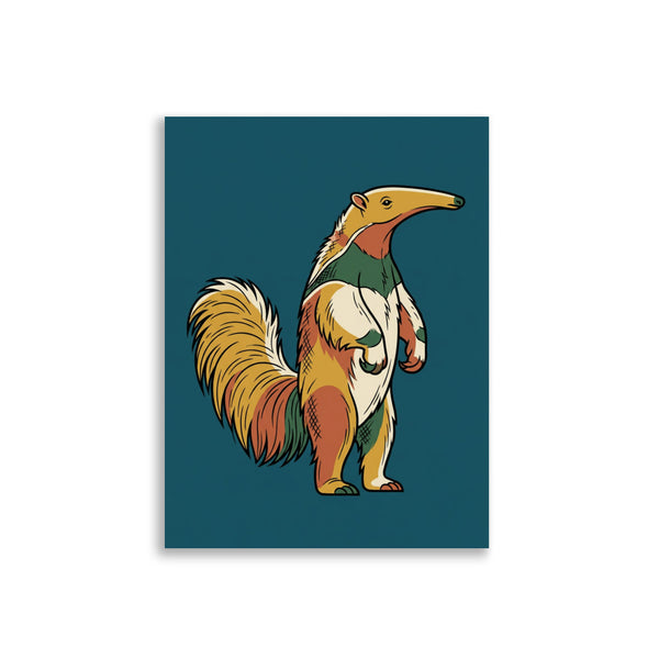 Poster Animal Sauvage – Fourmilier Line Art Moutarde