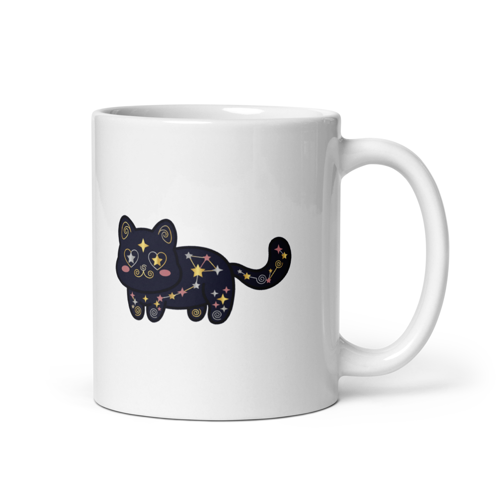 Mug Chat Noir Constellation Kawaii – Cadeau Mignon pour Amoureux