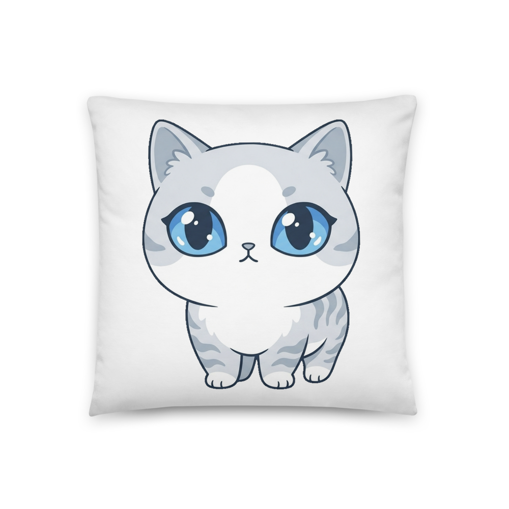 Coussin Chat Kawaii Luna - Douceur Étoilée pour Votre Compagnon