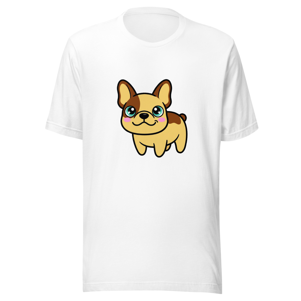 T-Shirt Unisexe Bouledogue Français Kawaii - Câlins Garantis pour Dog - Blanc
