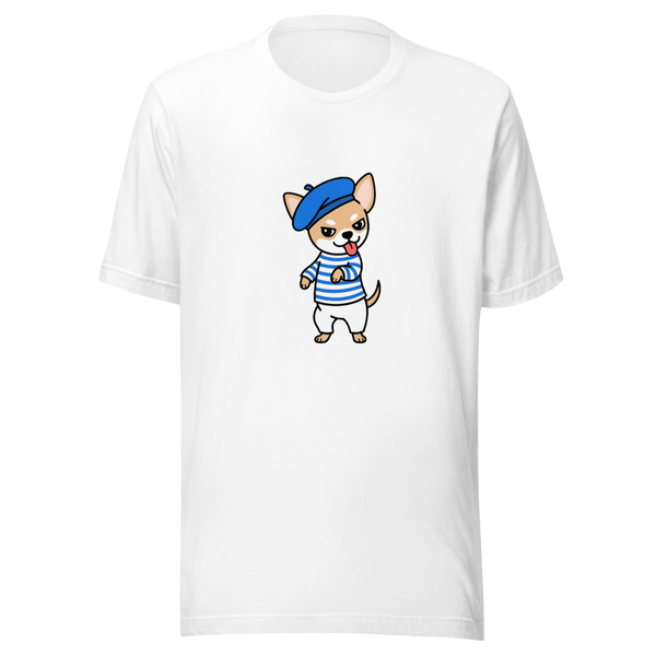 T-shirt Unisexe Chihuahua Marin Kawaii – Cadeau Esprit Malicieux - Blanc