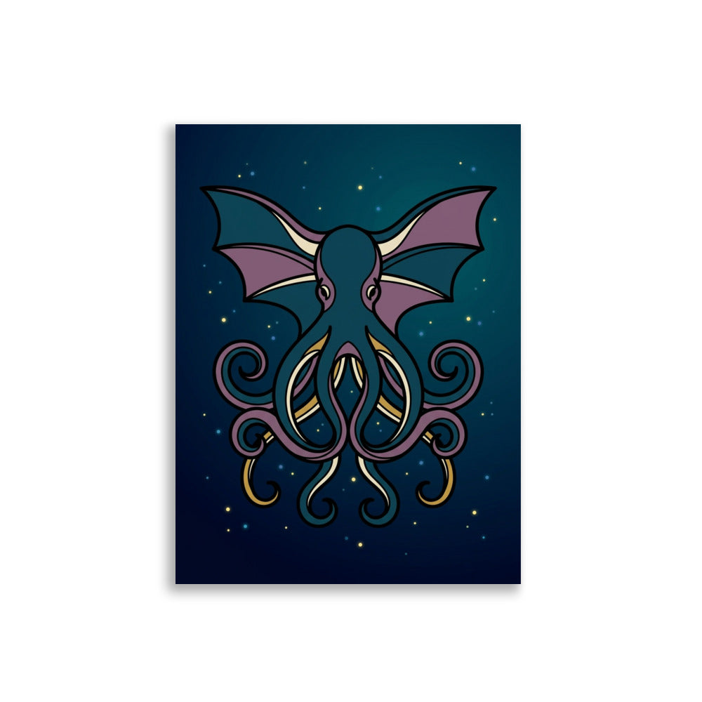 Affiche illustration poulpe minimaliste – Dumbo des abysses