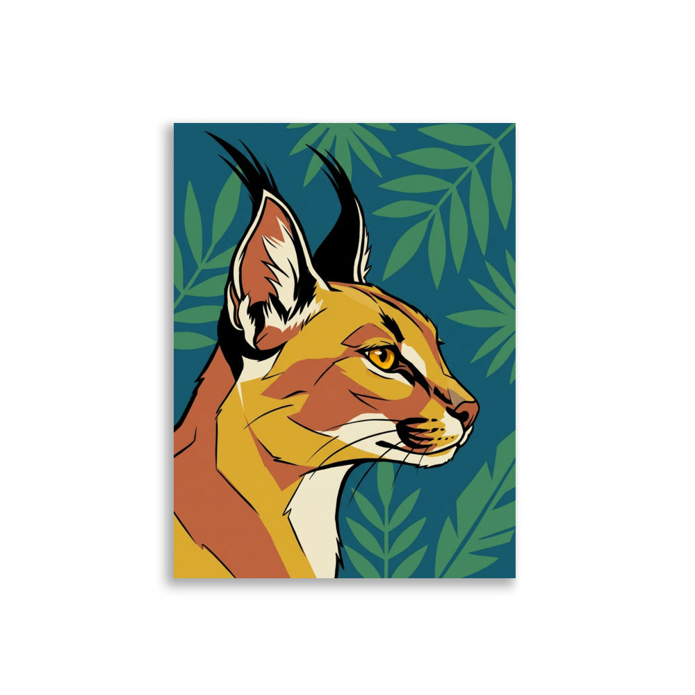 Poster Caracal Minimaliste – Line Art Félin