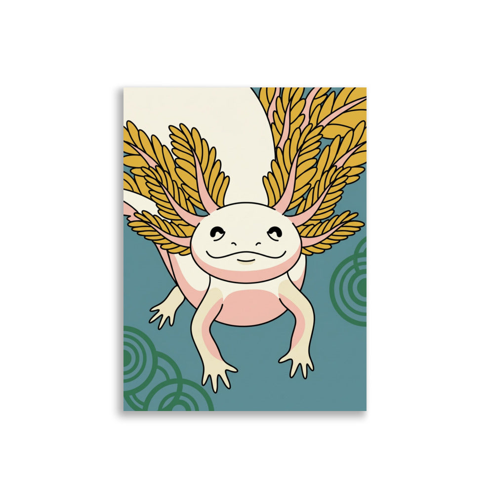 Poster Axolotl Minimaliste – Affiche Déco Line-Art