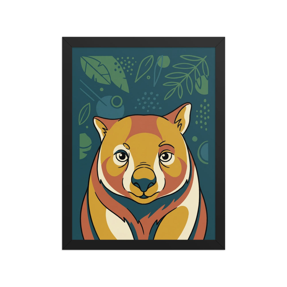Poster Wombat Australien Encadré – Line Art