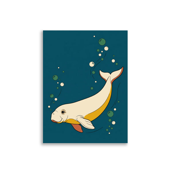 Poster dugong décoration murale en line art sur fond blanc — format 30×40 cm, papier mat galerie