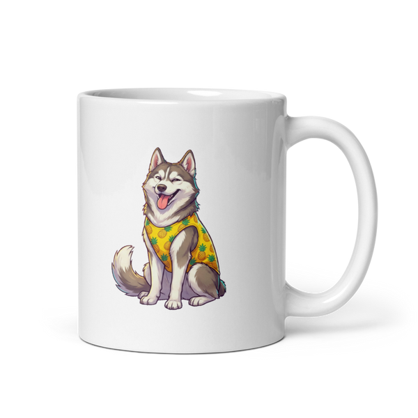 Mug Husky Sibérien Tropical - Le Sourire Malicieux de Votre Compagnon