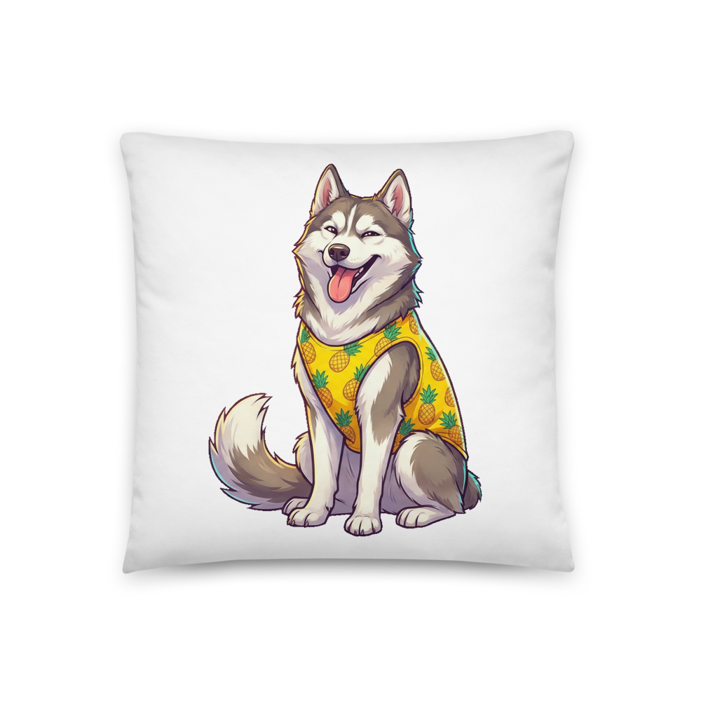 Coussin Husky Sibérien Tropical Malicieux pour Dog Dad Amoureux