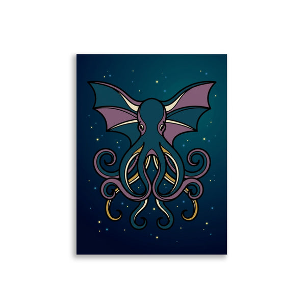 Affiche illustration poulpe minimaliste – Dumbo des abysses