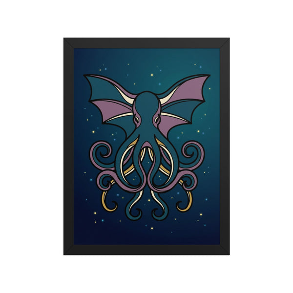 Poster poulpe encadré – Dumbo des abysses