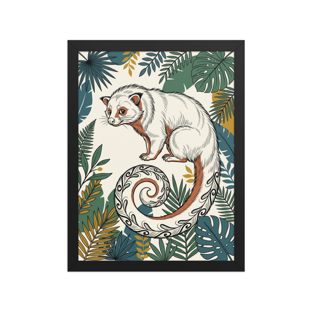 Affiche binturong encadrée – Line art