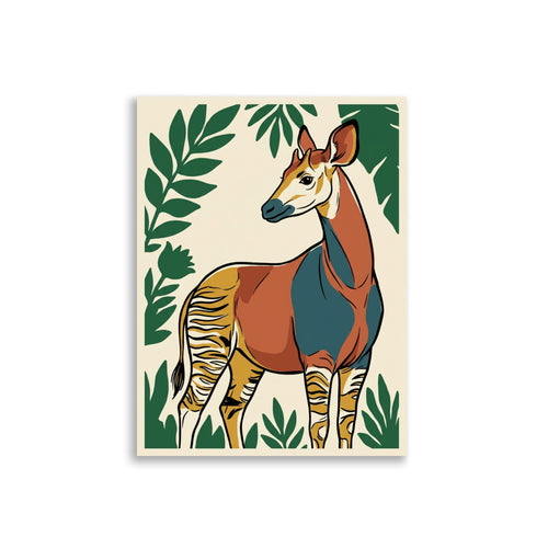 Affiche Okapi Minimaliste – Line-Art Encadré
