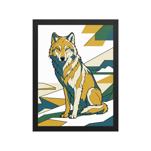Affiche loup arctique encadrée – Line art
