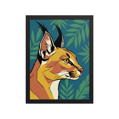 Affiche encadrée caracal – Line Art