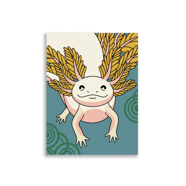 Poster Axolotl Minimaliste – Affiche Déco Line-Art