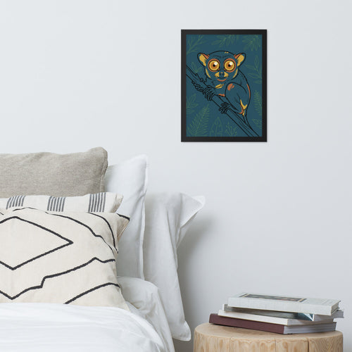 Affiche tarsier encadrée – Line-art yeux dorés 30×40 - vue 2