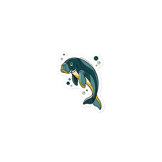 Sticker animal marin découpé – Dugong line art
