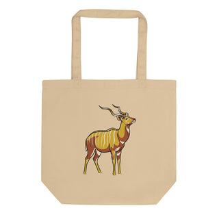 Tote bag nyala africain – Illustration line-art moutarde