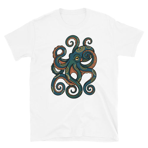 T-shirt Hapalochlaena Poulpe Venimeux Line Art Unisexe